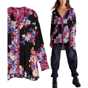 💖 FREE PEOPLE Brunch A Bunch Tunic Shirt Dress